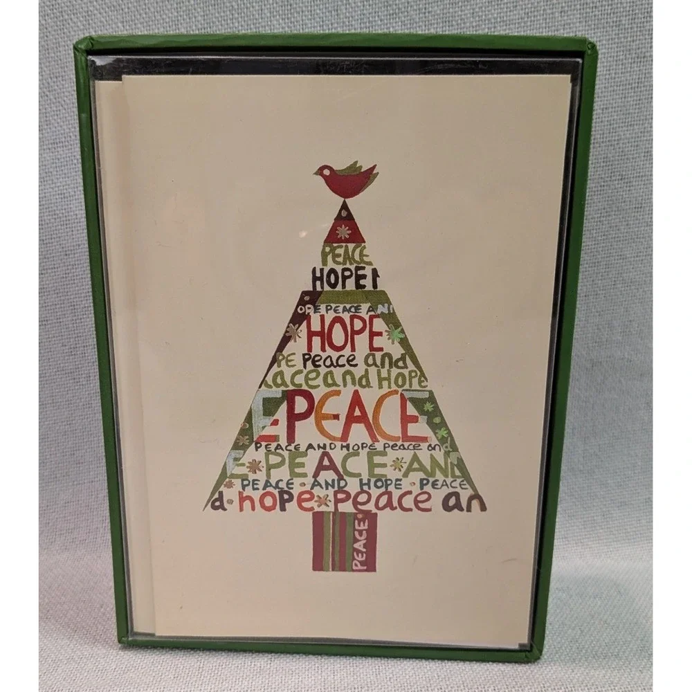 Peter Pauper Press Holiday Cards Unisex OS Multicolor New Boxed Joy Peace 2pk